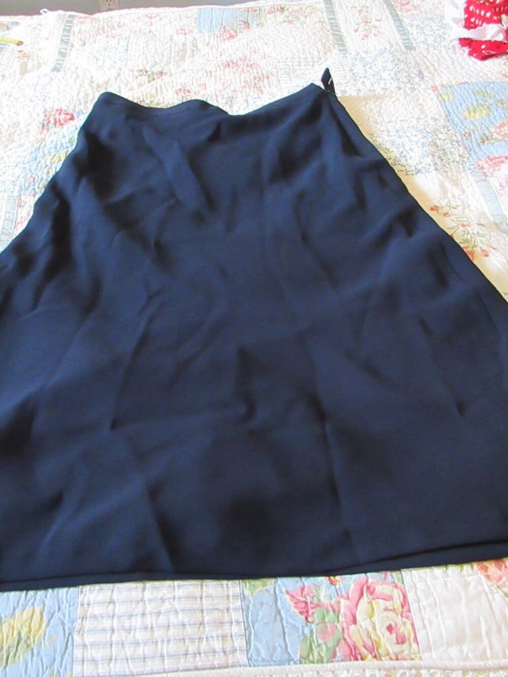 Jones Dark Navy Lined Maxi Skirt Chiffon like Size 10,